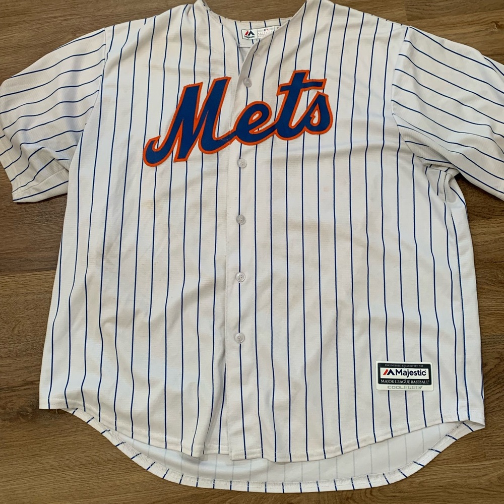 Jacob DeGrom Mets Majestic Blue and Orange Striped Jersey